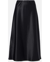 Max Mara - Carnet Silk Satin Midi Skirt - Lyst