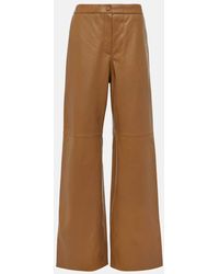 Yves Salomon - High-rise Leather Wide-leg Pants - Lyst