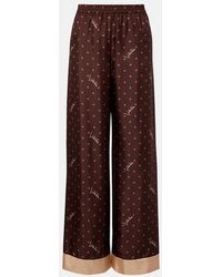Valentino - Printed Silk Twill Palazzo Pants - Lyst