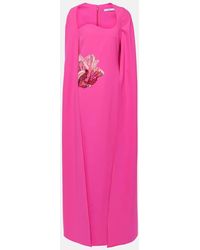 Safiyaa - Mattia Caped Embellished Gown - Lyst