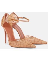 AMINA MUADDI - Barbara 105 Satin-Trimmed Lace Pumps - Lyst