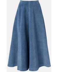 Altuzarra - Varda Denim Midi Skirt - Lyst