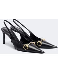 Gucci - Donna Horsebit Leather Slingback Pumps - Lyst
