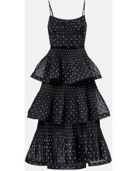 Zimmermann - Polka-Dot Tiered Midi Dress - Lyst