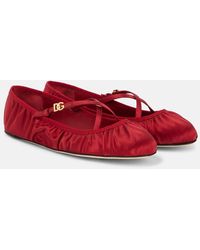 Dolce & Gabbana - Dg Satin Ballet Flats - Lyst