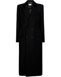 Saint Laurent Wool-blend Coat - Black