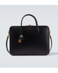 Saint Laurent - Leather Briefcase - Lyst
