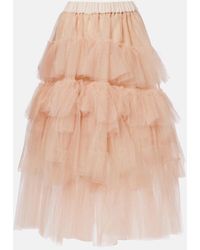 Simone Rocha - Ruffled Tulle Midi Skirt - Lyst