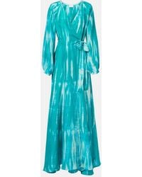 Anna Kosturova - Tie-Dye Silk Wrap Dress - Lyst