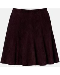 Stouls - Mila Suede Miniskirt - Lyst