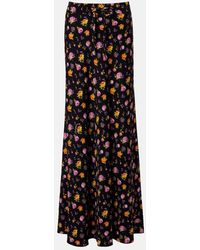 Dolce & Gabbana - Floral Silk-Blend Charmeuse Maxi Skirt - Lyst
