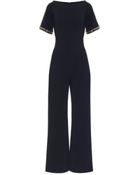Stella McCartney Synthetic Knit Wide-leg Jumpsuit in Red Womens Clothing Jumpsuits and rompers Full-length jumpsuits and rompers 