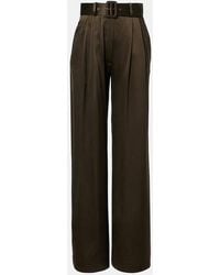 Zimmermann - Belted Silk Wide-Leg Pants - Lyst