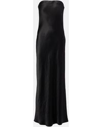 Vince - Strapless Satin Maxi Dress - Lyst