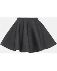 Alaïa - Ribbed-knit Wool-blend Miniskirt - Lyst