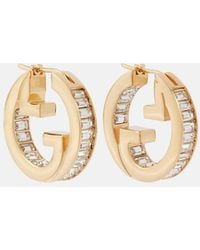 Gucci - Blondie Embellished Hoop Earrings - Lyst