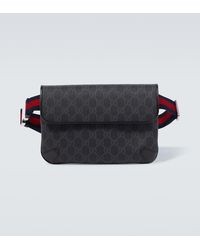 Gucci - Web Stripe Gg Canvas Leather-Trimmed Belt Bag - Lyst