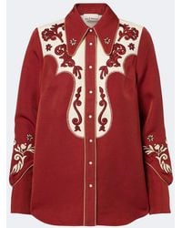 ALÉMAIS - Duke Embroidered Wool-Blend Shirt - Lyst