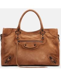 Balenciaga - Le City Medium Suede Tote Bag - Lyst