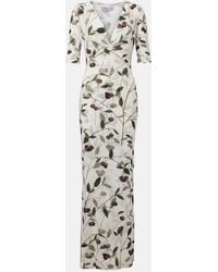 Stella McCartney - Printed Mesh Jersey Maxi Dress - Lyst