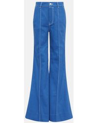 Zimmermann - Embroidered High-rise Flared Jeans - Lyst