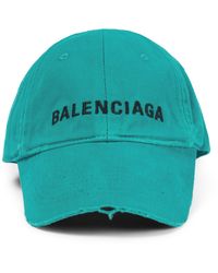 Balenciaga Cappello da baseball in cotone con logo - Verde