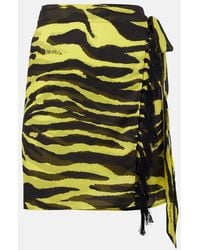 The Attico - Animal-Print Cotton Muslin Beach Cover-Up - Lyst