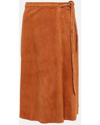 Stouls - Mindy High-rise Suede Midi Skirt - Lyst