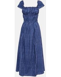 Altuzarra - Ruched Cotton-Blend Midi Dress - Lyst