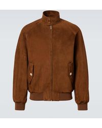Valentino - Suede Bomber Jacket - Lyst