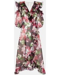 Costarellos - Aria Ruffled Silk Organza Maxi Dress - Lyst