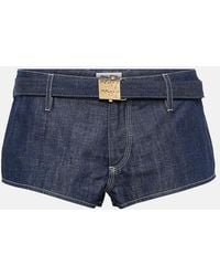 Miu Miu - Low-Rise Slim Denim Shorts - Lyst