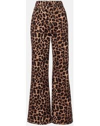 Veronica Beard - Leopard-Print High-Rise Wide-Leg Pants - Lyst