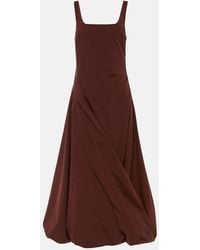 Jonathan Simkhai - Olivia Draped Cotton-Blend Poplin Midi Dress - Lyst