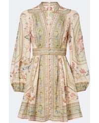 Zimmermann - Roselight Floral Linen Minidress - Lyst