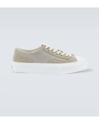 Givenchy - City Suede-trimmed Canvas Sneakers - Lyst
