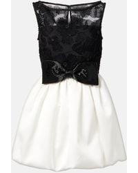 Self-Portrait - Embellished Bow-Detail Tulle Cocktail Dress - Lyst