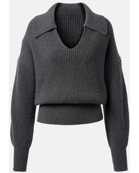 JOSEPH - Ribbed-Knit Wool-Blend Polo Sweater - Lyst