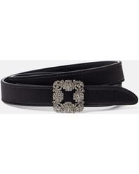 Manolo Blahnik - Hangisi Embellished Satin Belt - Lyst
