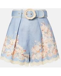Zimmermann - Cascadian Tuck Light Ramie Shorts - Lyst