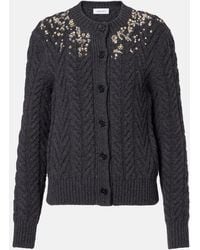 McQueen - Embellished Wool And Cashmere Cardigan - Lyst