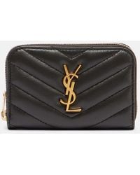 Saint Laurent - Cassandre Quilted Leather Card Holder - Lyst