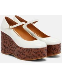 Chloé - Maxime Leather Mary Jane Wedge Pumps - Lyst