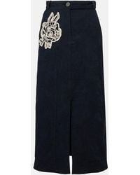 Erdem - Floral Cotton-Blend Jacquard Midi Skirt - Lyst