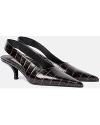 TOTEME - Croc-Effect Leather Slingback Pumps - Lyst