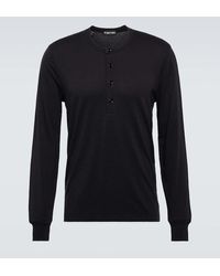 Tom Ford - Lyocell And Cotton Henley Long-sleeved Top - Lyst