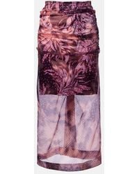 Dries Van Noten - Bedruckter Midirock Aus Einem Seidengemisch - Lyst