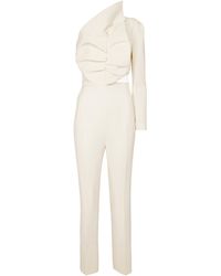 Roland Mouret Frenso One-shoulder Wool Jumpsuit - White