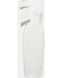 Rebecca Vallance - Bow-trimmed Crepe Midi Dress - Lyst