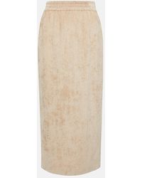 Brunello Cucinelli - Corduroy Pencil Midi Skirt - Lyst